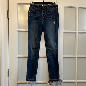 Madewell Dark Blue Women's High-Rise Button-Fly Skinny Jeans